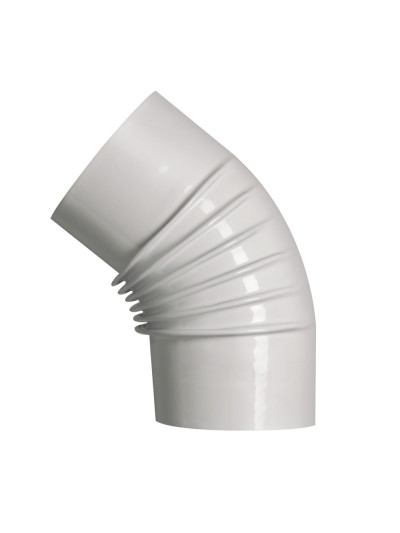 Curva 45° stufa a legna Save Classic DN 80 mm smaltato Bianco