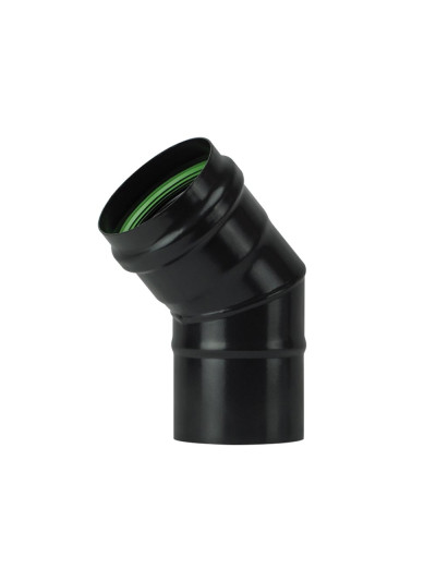 Curva 45° stufa a pellet Save Pellet DN 80 mm smaltato Nero con guarnizione
