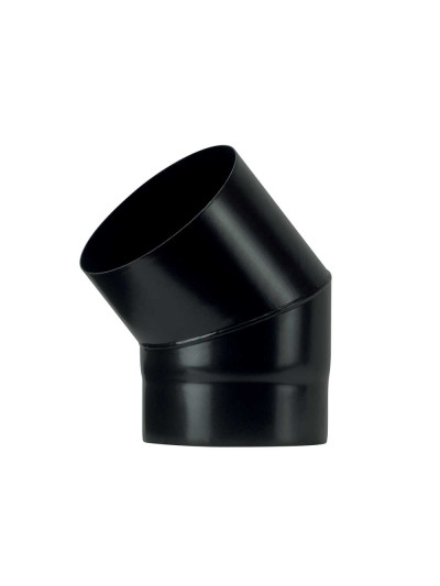 Curva 45° stufa a legna Save Plus 1,2mm DN 150 mm smaltato Nero