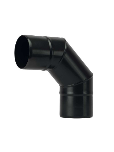 Curva 90° M/M stufa a pellet Save Pellet DN 80 mm smaltato Nero con guarnizione