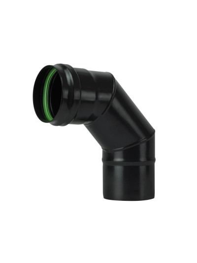 Curva 90° stufa a pellet Save Pellet DN 80 mm smaltato Nero con guarnizione