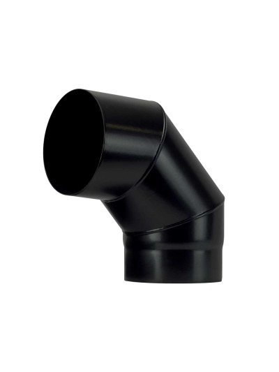 Curva 90° stufa a legna Save Plus 1,2mm DN 140 mm smaltato Nero