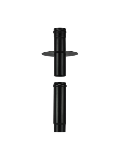 Raccordo telescopico soffitto M stufe a pellet Save DN 80 mm verniciato Nero con guarnizione